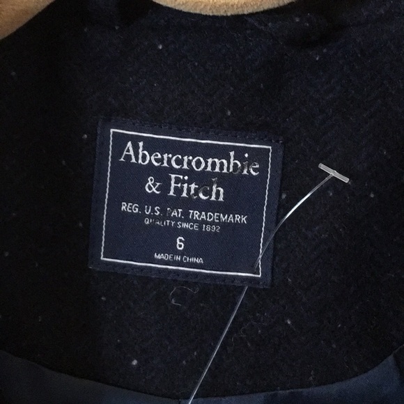 NEW Abercrombie & Fitch Herringbone Blazer - Navy - Picture 7 of 7